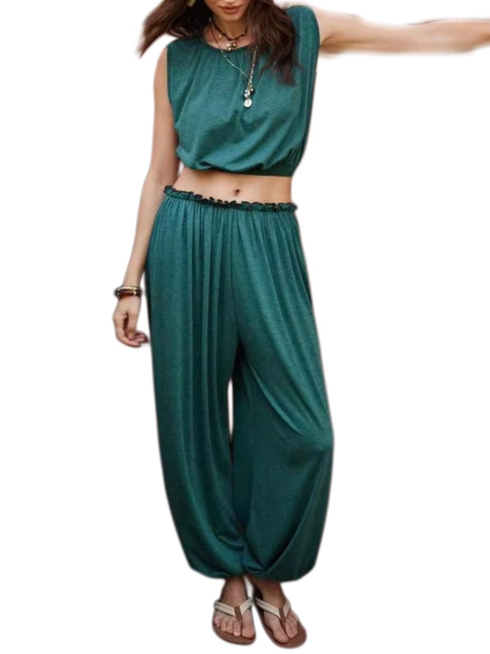Lullawish Bohemian Casual Vacation & Home Wear, Comfortable Knit Women pjs
